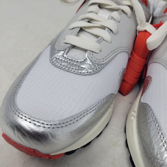Nike Air Max 1 PRM Premium Hot Sauce Chile Red Pepper White Silver HF7746-100 8 - Picture 6 of 16